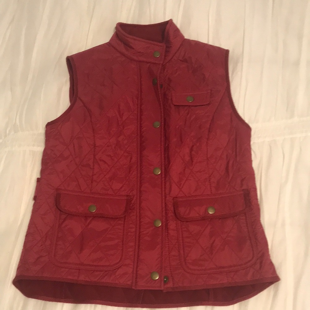 Women's Talbots Red Quilted Vest